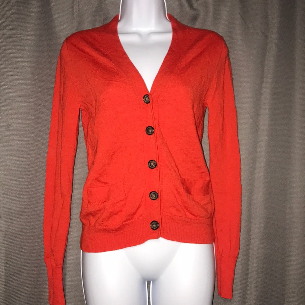 J.crew burnt orange cardigan